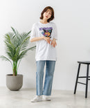 【sanrio/サンリオ】【ゆったりルーズシルエット】日焼けキャラクター サガラ刺繍Tシャツ ハローキティ クロミ ポチャッコ y2k 平成レトロ