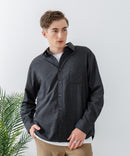 【Blue Standard:ブルースタンダード】フレンチリネンミックス 長袖 リラックスフィットシャツ