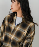 【BEVERLY HILLS POLO CLUB/ビバリーヒルズポロクラブ】オーバーサイズ ロゴ ワンポイント刺繍 シャギーチェックシャツ/フランネルシャツ/レディース メンズ