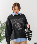 【C-FORT POINT/フォートポイント】カレッジロゴ ステッチ刺繍トレーナー