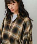 【BEVERLY HILLS POLO CLUB/ビバリーヒルズポロクラブ】オーバーサイズ ロゴ ワンポイント刺繍 シャギーチェックシャツ/フランネルシャツ/レディース メンズ