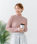 【C-FORTPOINT/フォートポイント】【今季大注目のラメを繊細に織り込んだトレンド感たっぷりのロンT】ラメ混リブハイネックロンT カットソー 華やか きれいめ フェミニン メロウ始末 すっきり見え