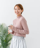【C-FORTPOINT/フォートポイント】【今季大注目のラメを繊細に織り込んだトレンド感たっぷりのロンT】ラメ混リブハイネックロンT カットソー 華やか きれいめ フェミニン メロウ始末 すっきり見え