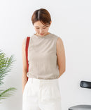 【C-FORTPOINT/フォートポイント】【ひんやり接触冷感 オンにもオフにも！】カット楊柳 ノースリーブTシャツ タンクトップ 着痩せ きれいめ カジュアル 涼しい