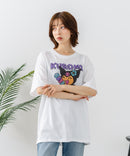 【sanrio/サンリオ】【ゆったりルーズシルエット】日焼けキャラクター サガラ刺繍Tシャツ ハローキティ クロミ ポチャッコ y2k 平成レトロ