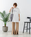 【C-FORTPOINT/フォートポイント】【動きやすいサイドスリット入り】フロントロゴ 刺繍チュニック ゆったりシルエット 体形カバー シンプル カジュアル