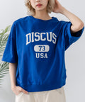 【DISCUS/ディスカス】カレッジロゴプリント ヘビーウェイトTシャツ ルーズシルエット