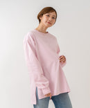 【HANES/ヘインズ】【ヘビーウェイト（肉厚）のコットン100％生地を使用】1P BEEFY-T for HER ボリュームスリーブTシャツ 長袖 無地 シンプル タフ サイドスリット 華奢見え タグレス仕様 ❘ジーンズメイト公式オンラインショップ