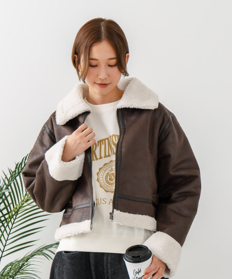 【C-FORT POINT/フォートポイント】フェイクレザー フライトジャケット