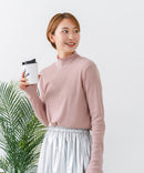 【C-FORTPOINT/フォートポイント】【今季大注目のラメを繊細に織り込んだトレンド感たっぷりのロンT】ラメ混リブハイネックロンT カットソー 華やか きれいめ フェミニン メロウ始末 すっきり見え