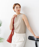 【C-FORTPOINT/フォートポイント】【ひんやり接触冷感 オンにもオフにも！】カット楊柳 ノースリーブTシャツ タンクトップ 着痩せ きれいめ カジュアル 涼しい