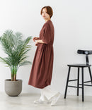 【C-FORTPOINT/フォートポイント】【涼感素材使用・吸水速乾・UVカット機能付き】ウエストドロスト 5分袖ワンピース スタイルアップ効果 両脇ポケット付き ドライタッチ 体形カバー リゾート カジュアル レイヤード ❘ジーンズメイト公式オンラインショップ