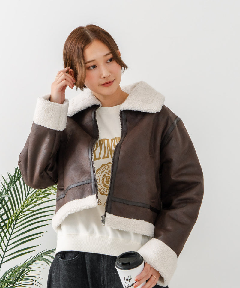 【C-FORT POINT/フォートポイント】フェイクレザー フライトジャケット