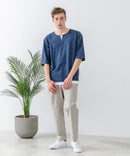 ZEROSTAIN フェイクレイヤード ビッグシルエット キーネック クルーネック Tシャツ 汗染みの目立ちにくいTシャツ 防汚 ＵＶカット ZERO STAIN