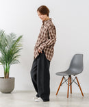 【C-FORT POINT/フォートポイント】【長めの丈感で腰回りカバー】ベーシックチェックシャツ レギュラーカラー ゆったりシルエット チェック柄 長袖 定番 カジュアル