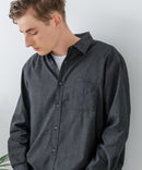 【Blue Standard:ブルースタンダード】フレンチリネンミックス 長袖 リラックスフィットシャツ