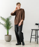 【BLUE STANDARD/ブルースタンダード】スエードライク オーバーサイズ7分袖Tシャツ 春服 ❘ジーンズメイト公式オンラインショップ