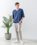 ZEROSTAIN フェイクレイヤード ビッグシルエット キーネック クルーネック Tシャツ 汗染みの目立ちにくいTシャツ 防汚 ＵＶカット ZERO STAIN