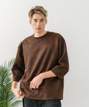 【BLUE STANDARD/ブルースタンダード】スエードライク オーバーサイズ7分袖Tシャツ 春服 ❘ジーンズメイト公式オンラインショップ
