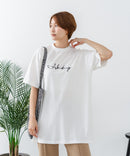【C-FORTPOINT/フォートポイント】【動きやすいサイドスリット入り】フロントロゴ 刺繍チュニック ゆったりシルエット 体形カバー シンプル カジュアル