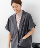 【C-FORTPOINT/フォートポイント】【1枚で華やか レースインナー】ハイネックレース切替タンクトップ インナー チラ見せ 重ね着 立ち襟 華やか 上品 きれいめ