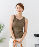 【C-FORT POINT/フォートポイント】【綿100%ならではの優しい肌触り】ワイドリブタンクトップ 華奢見え 重ね着 伸縮性 細見え オフィス 通勤 きれいめ 大人カジュアル