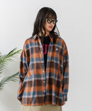 【BEVERLY HILLS POLO CLUB/ビバリーヒルズポロクラブ】オーバーサイズ ロゴ ワンポイント刺繍 シャギーチェックシャツ/フランネルシャツ/レディース メンズ