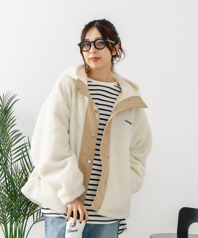 【CONVERSE/コンバース】ボア 切り替え フードジャケット