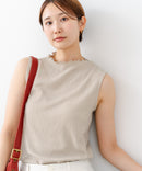 【C-FORTPOINT/フォートポイント】【ひんやり接触冷感 オンにもオフにも！】カット楊柳 ノースリーブTシャツ タンクトップ 着痩せ きれいめ カジュアル 涼しい