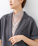 【C-FORTPOINT/フォートポイント】【1枚で華やか レースインナー】ハイネックレース切替タンクトップ インナー チラ見せ 重ね着 立ち襟 華やか 上品 きれいめ