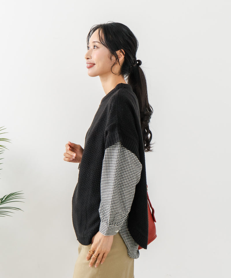 【C-FORT POINT/フォートポイント】ニットベスト＋ブラウスアンサンブル2