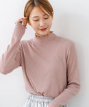 【C-FORTPOINT/フォートポイント】【今季大注目のラメを繊細に織り込んだトレンド感たっぷりのロンT】ラメ混リブハイネックロンT カットソー 華やか きれいめ フェミニン メロウ始末 すっきり見え