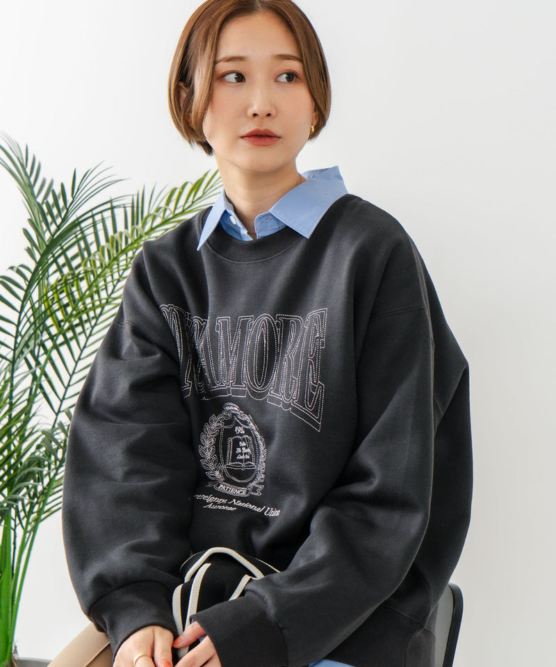 【C-FORT POINT/フォートポイント】カレッジロゴ ステッチ刺繍トレーナー