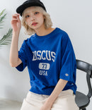 【DISCUS/ディスカス】カレッジロゴプリント ヘビーウェイトTシャツ ルーズシルエット