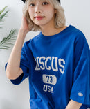 【DISCUS/ディスカス】カレッジロゴプリント ヘビーウェイトTシャツ ルーズシルエット