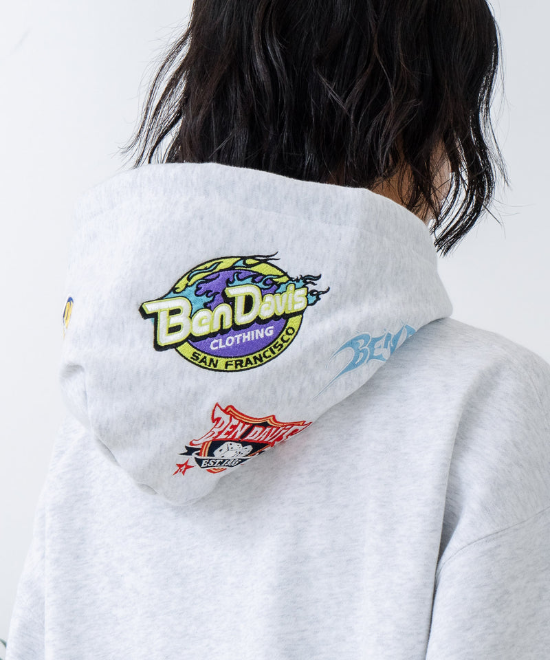 [BEN DAVIS/ベンデイビス] YOURSELF フードワッペン スウェットパーカー