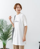 【C-FORTPOINT/フォートポイント】【動きやすいサイドスリット入り】フロントロゴ 刺繍チュニック ゆったりシルエット 体形カバー シンプル カジュアル