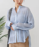 【C-FORT POINT/フォートポイント】マジョリカプリーツブラウス ブルー M ❘ジーンズメイト公式オンラインショップ