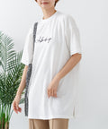 【C-FORTPOINT/フォートポイント】【動きやすいサイドスリット入り】フロントロゴ 刺繍チュニック ゆったりシルエット 体形カバー シンプル カジュアル