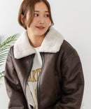 【C-FORT POINT/フォートポイント】フェイクレザー フライトジャケット