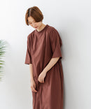 【C-FORTPOINT/フォートポイント】【涼感素材使用・吸水速乾・UVカット機能付き】ウエストドロスト 5分袖ワンピース スタイルアップ効果 両脇ポケット付き ドライタッチ 体形カバー リゾート カジュアル レイヤード ❘ジーンズメイト公式オンラインショップ