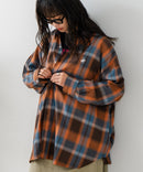 【BEVERLY HILLS POLO CLUB/ビバリーヒルズポロクラブ】オーバーサイズ ロゴ ワンポイント刺繍 シャギーチェックシャツ/フランネルシャツ/レディース メンズ