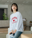 【DISCUS/ディスカス】【カレッジ調のブランドロゴプリントがアクセント】8分袖 ワイドシルエットTシャツ 綿100% カットソー ブランドロゴ カジュアル レイヤード アメカジ ストリート ❘ジーンズメイト公式オンラインショップ