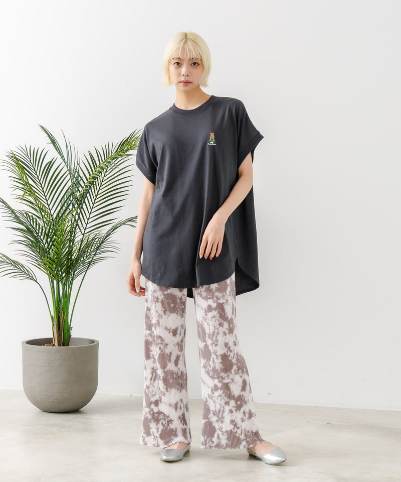 フレンチスリーブ ワンポイント刺繍Tシャツ【TeddyBear/テディベア】