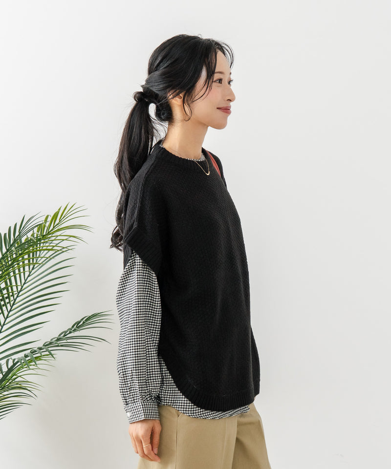 【C-FORT POINT/フォートポイント】ニットベスト＋ブラウスアンサンブル2