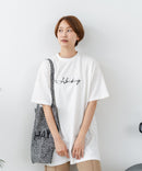 【C-FORTPOINT/フォートポイント】【動きやすいサイドスリット入り】フロントロゴ 刺繍チュニック ゆったりシルエット 体形カバー シンプル カジュアル