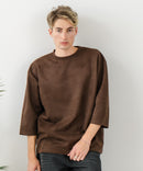 【BLUE STANDARD/ブルースタンダード】スエードライク オーバーサイズ7分袖Tシャツ 春服 ❘ジーンズメイト公式オンラインショップ