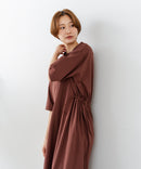 【C-FORTPOINT/フォートポイント】【涼感素材使用・吸水速乾・UVカット機能付き】ウエストドロスト 5分袖ワンピース スタイルアップ効果 両脇ポケット付き ドライタッチ 体形カバー リゾート カジュアル レイヤード ❘ジーンズメイト公式オンラインショップ