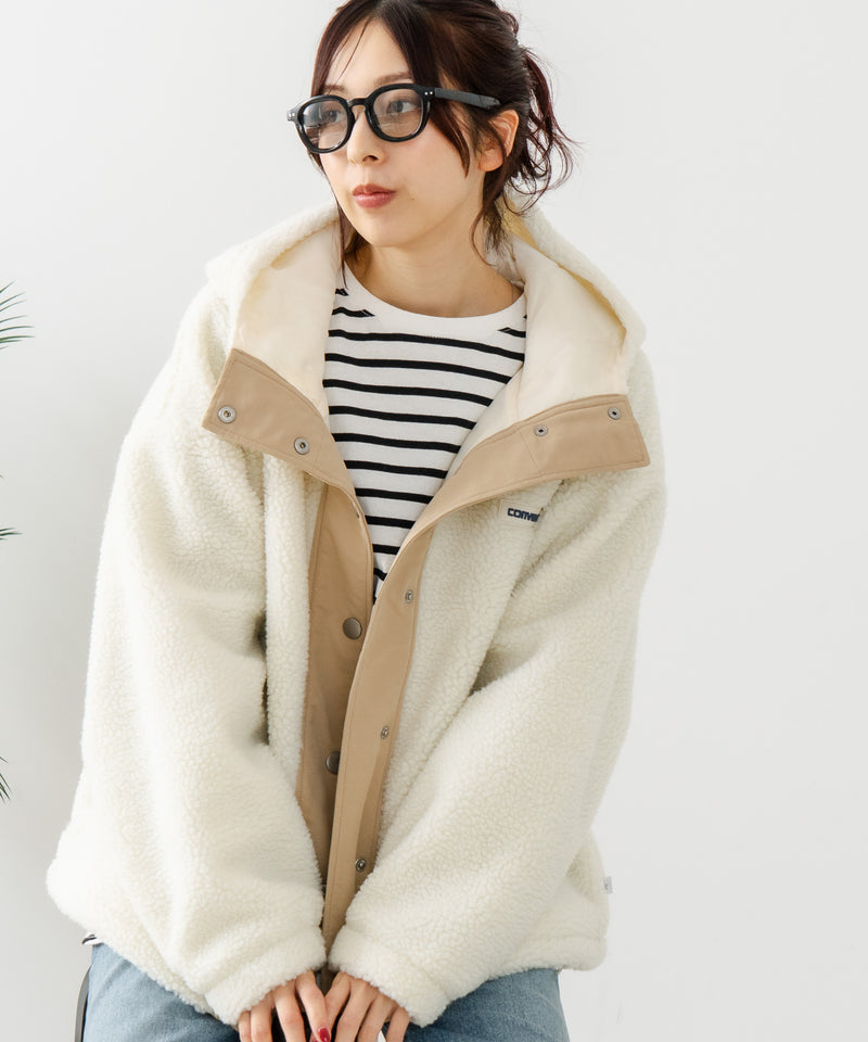 【CONVERSE/コンバース】ボア 切り替え フードジャケット