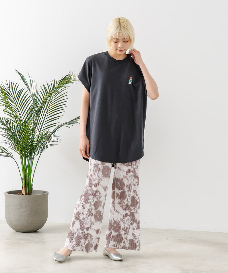 フレンチスリーブ ワンポイント刺繍Tシャツ【TeddyBear/テディベア】
